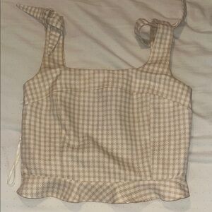 Lea & Viola Brown Tan Sleeveless Fitted Tank Top